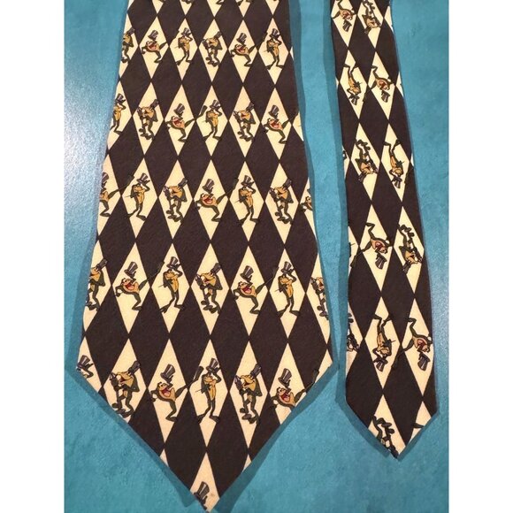 Rare 1995 Warner Bros. Michigan J. Frog Tie – 100% Silk Looney Tunes Vintage Col - Picture 1 of 6